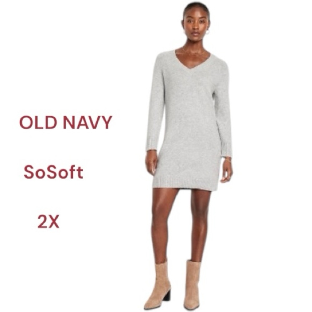 Old Navy Grey Mini Sweater Dress SoSoft Women’s Size XL